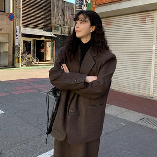 [Quilted Lining] Oversized Wool Jacket