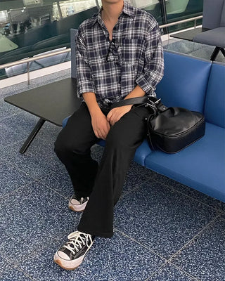 Loose-fit check shirt