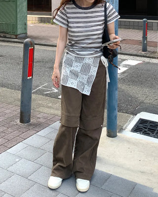 Cargo wide cotton pants