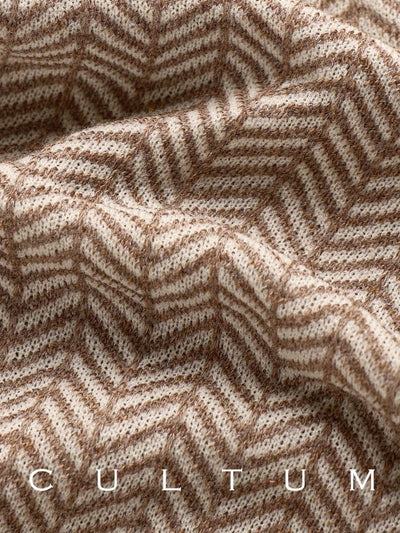 [CULTUM] Herringbone Mercerized Cotton Blend Socks