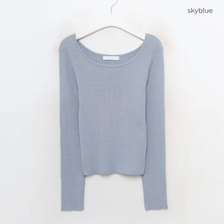 U-neck ribbed knit