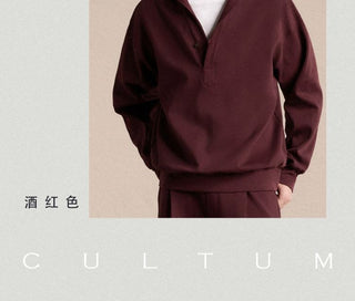 [CULTUM] Heavyweight Half-Zip Polo Collar Sweatshirt