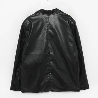 Box-fit leather jacket