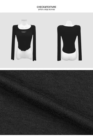 Lettering long-sleeved unisex round neck T-shirt - 4 colors