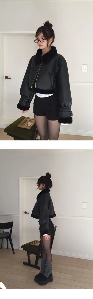 MOMU MADE Crop Mink Fur Shearling - 2 colors