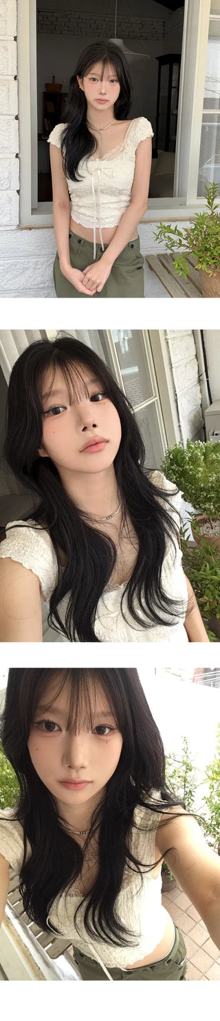 Luca Lace Ribbon Short Sleeve Blouse T-Shirt - 2 Colors