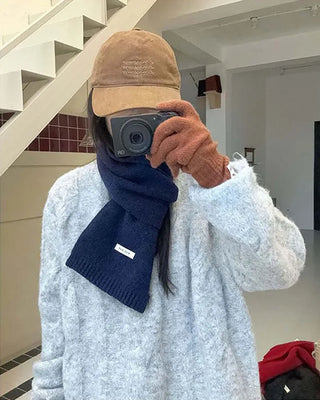 (11 colors) Soft wool knit long scarf