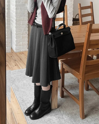 Pleated midi skirt
