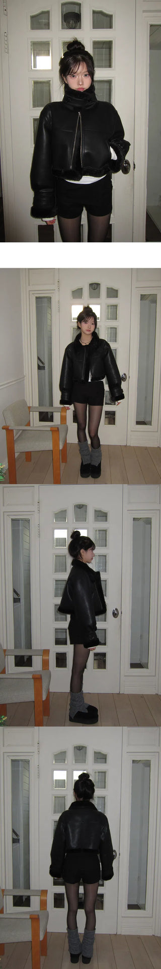 Button-up low-short Fleece-lined pants - 2 colors