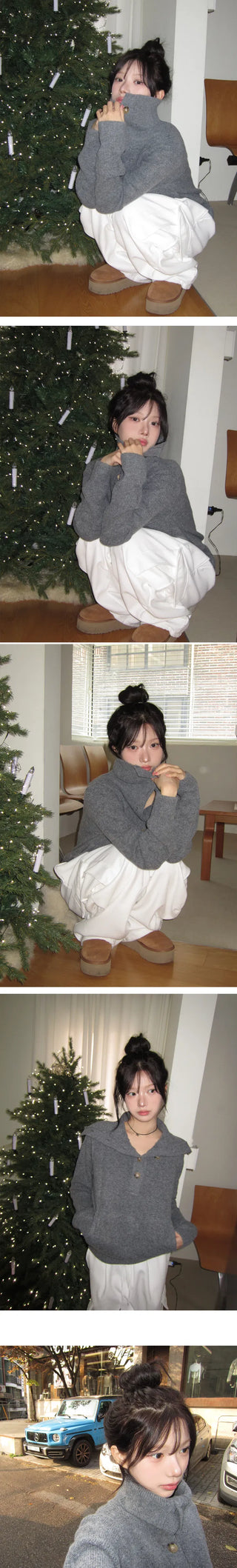 Repeated Open Pocket Knitwear - 2 colors