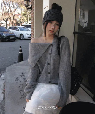 Mayo High Neck Uneven Turtleneck Two-Way Ribbed Knitwear - 3 Colors