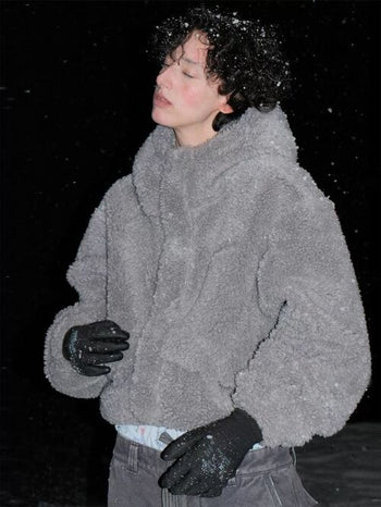 MASONPRINCE Fleece Short Hooded Jacket