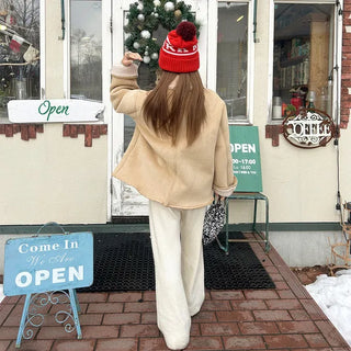 Knit wide-leg pants