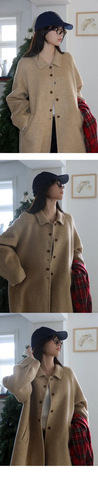 Inquiry rush handmade pintuck 100% wool coat - 2 colors