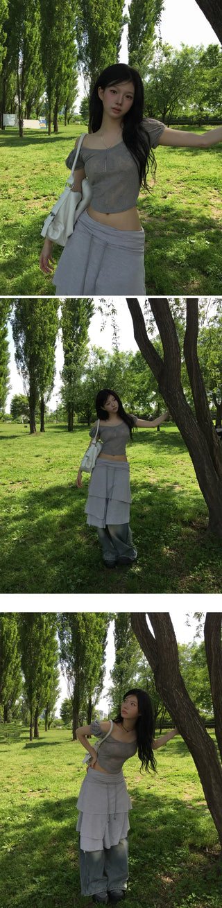 Dofuin Puff Lace Top - 3 colors