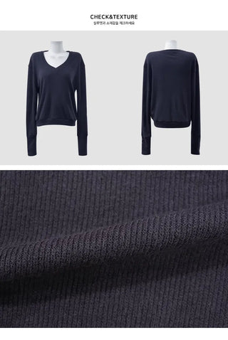 Molded Sleeve Button V-Neck Knitwear MTM - 2 Colors