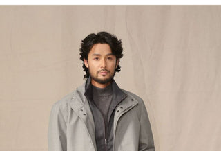 [CULTUM] Merino Wool Blend Stand Collar Jacket