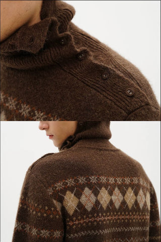 [MASONPRINCE] Fair Isle Pattern Knit Sweater