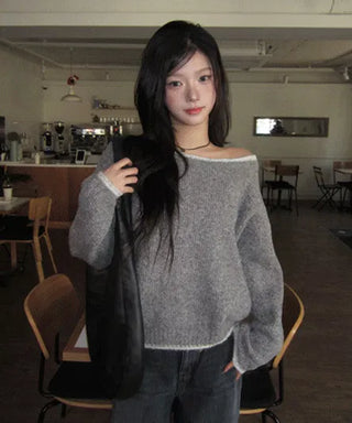 Mile Daily Unbalanced Color Off Knitwear - 4 Colors