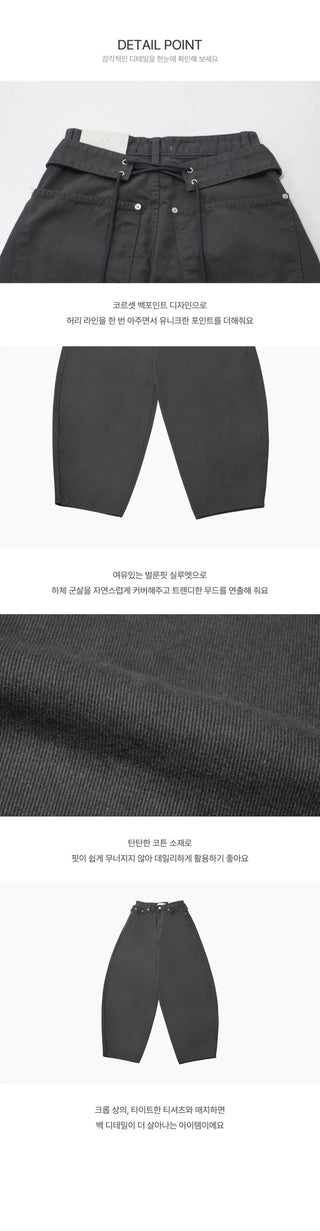 Balloon Corset Cotton Pants - 4 Colors