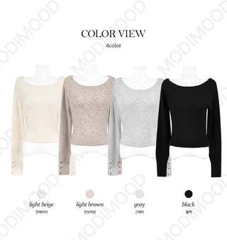 Lina One-Off Sleeve Button-Up Loose Fit Wool Knitwear - 4 Colors