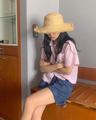 Summer Loose Fit Striped Short-Sleeve Shirt
