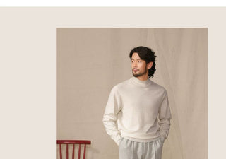 [CULTUM] Cashmere Blend Mock Neck Sweater