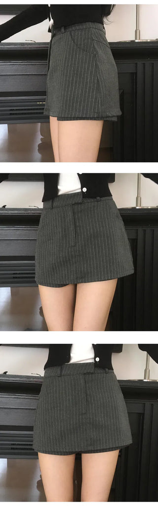 Striped Mini Skirt Pants - 2 colors