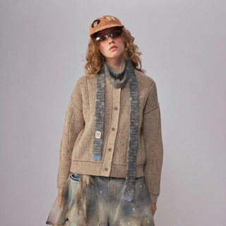[Monterest] Speckled Yarn Narrow Knit Scarf