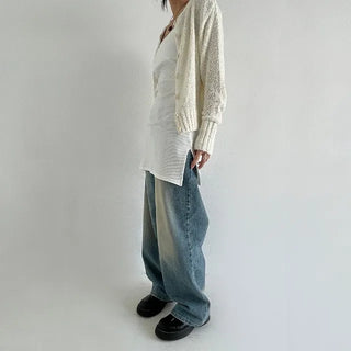 [Unisex] Vintage Point Wash Wide Denim Pants