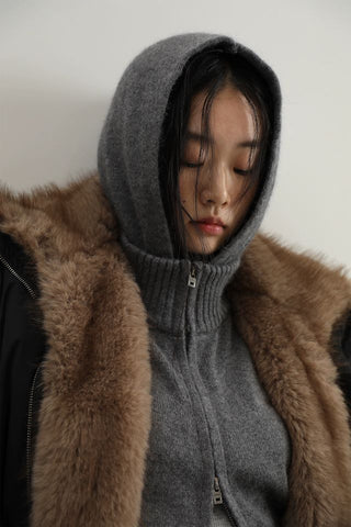 MASONPRINCE Faux Fur Down High-Neck Jacket