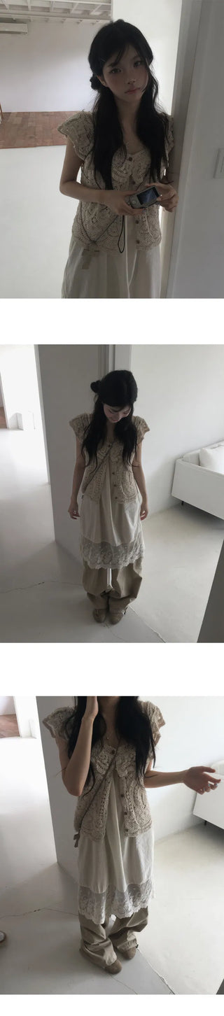Lace Layered Dress- 2 Colors