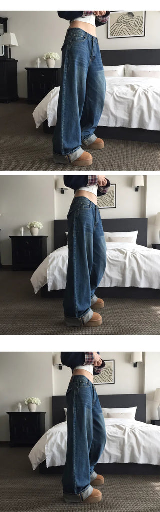 Roll-up wide Faded pants - 3 colors