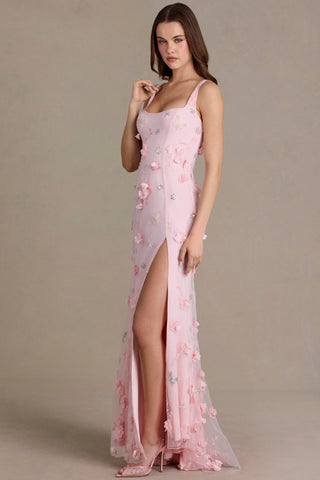 Premium Embellished Corset Gown in Baby Pink