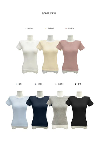 Slim fit short sleeve round neck t-shirt - 7 colors