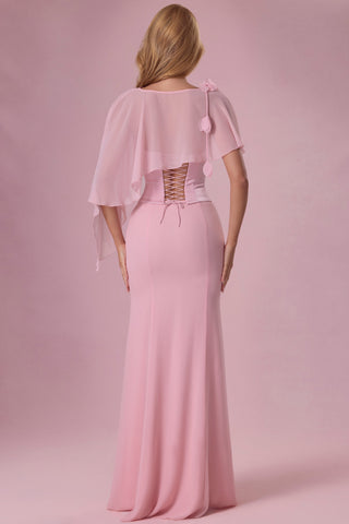 Premium Chiffon Cape in Blush Pink