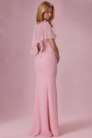 Premium Chiffon Cape in Blush Pink