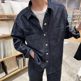 hake black denim shirts