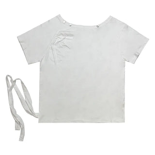 (2 colors) Button-off shoulder T-shirt