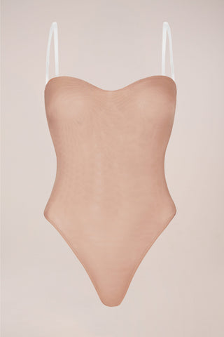 Strapless Bodysuit in Warm Peach