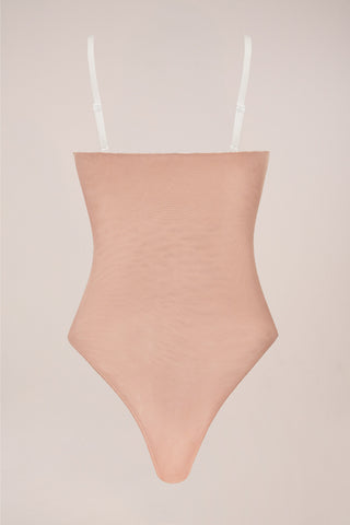 Strapless Bodysuit in Warm Peach