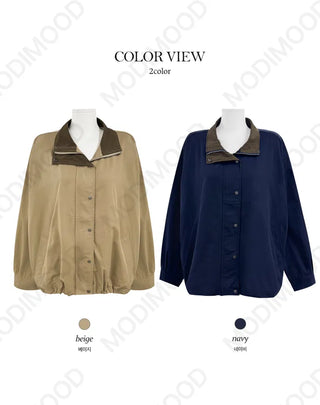 Unknown Two-Color Half-Fit Two-Way Night Jacket - 2color