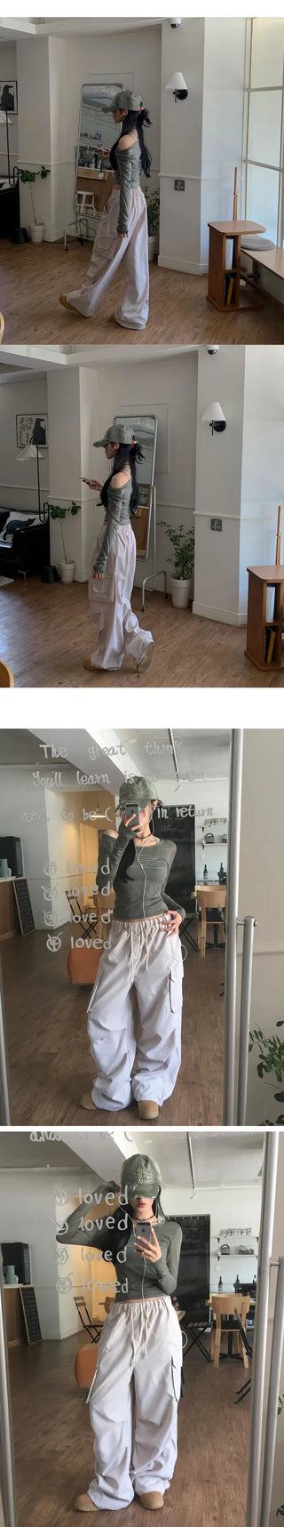 Natty Two-Pocket Wide Long Nylon Two-Way Pants - 4 Colors