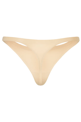 Seamless Knit Thong in Warm Peach