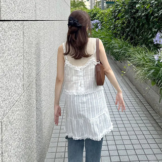 Frilled sleeveless mini dress