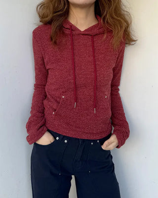 Slim-fit knit hoodie