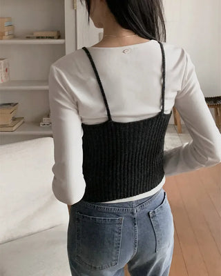 (6 colors) Spandex Slit T-shirt