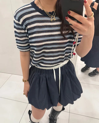Two-tone balloon mini skirt