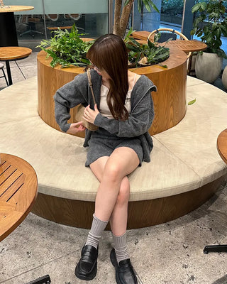Double-zip hoodie and shorts set