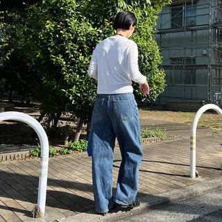 Wide denim pants